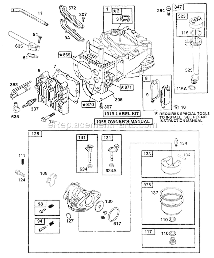 Page C Diagram and Parts List for 1133-0  Briggs and Stratton Generator